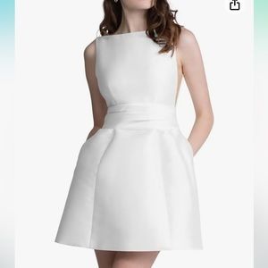 White Satin Bridal Party Dress